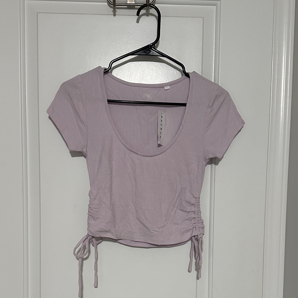 PacSun Lavender Ruched Crop Top